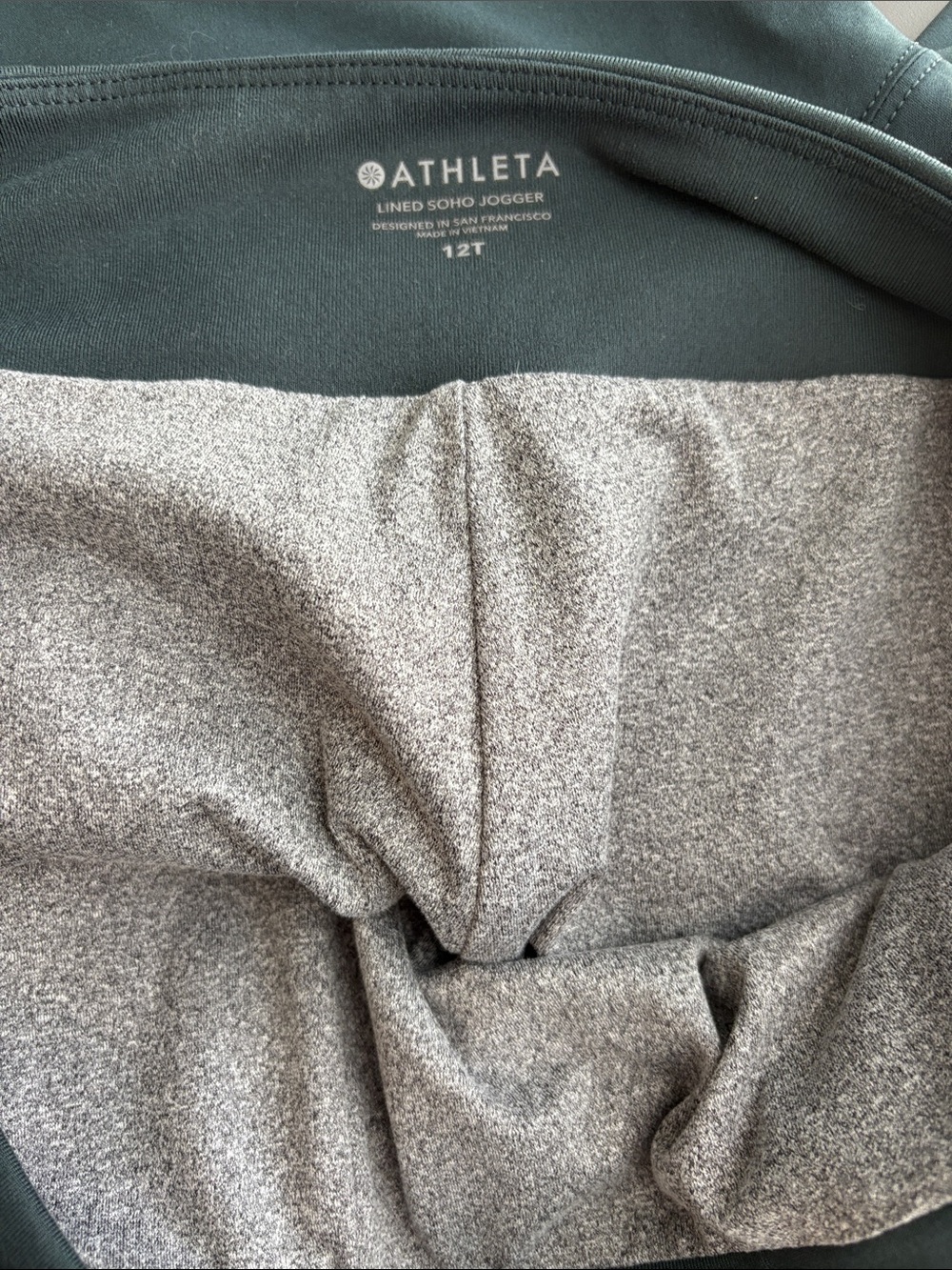 Athleta Soho Lined Joggers Olive Green Size 12T - Picture 10 of 13